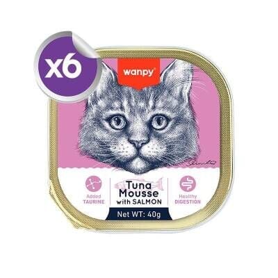 Wanpy Alutray Ton Balıklı ve Somonlu Pate Yetişkin Kedi Konservesi 6 X 40 gr