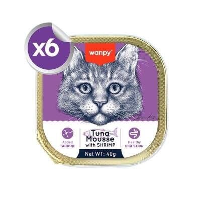 Wanpy Alutray Ton Balıklı ve Karidesli Pate Yetişkin Kedi Konservesi 6 X 40 gr