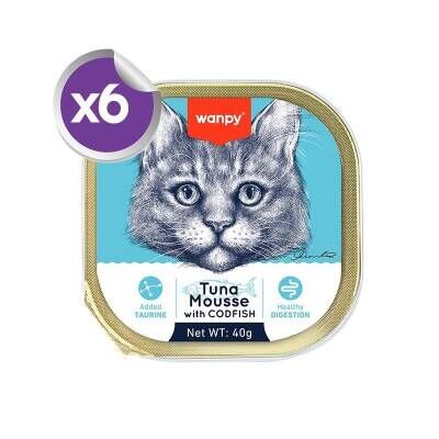 Wanpy Alutray Ton Balıklı ve Tavuklu Pate Yetişkin Kedi Konservesi 6 X 40 gr