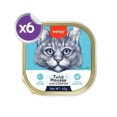 Wanpy Alutray Ton Balıklı ve Tavuklu Pate Yetişkin Kedi Konservesi 6 X 40 gr