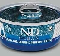 N&D Ocean Balkabaklı Balıklı Karidesli Yavru Kedi Konservesi 70 Gr