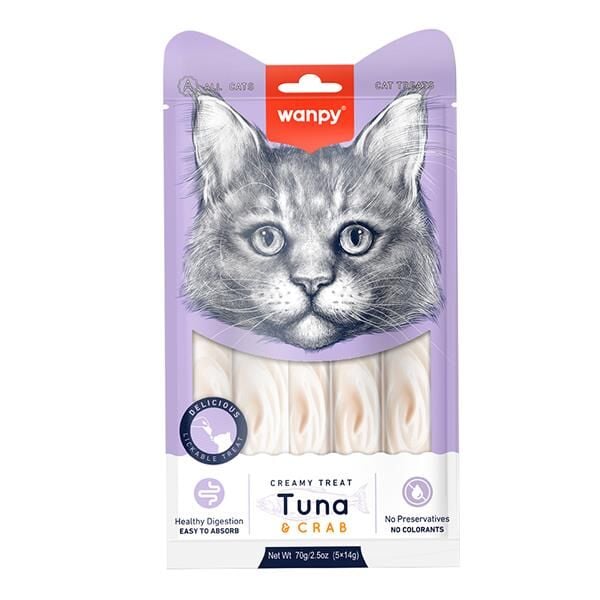 Wanpy Ton Balıklı ve Yengeçli Krema Kedi Ödülü 5x14gr