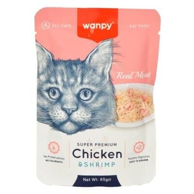 Wanpy Tavuklu Karidesli Yaş Kedi Maması 85 gr
