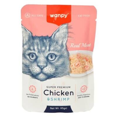 Wanpy Tavuklu Karidesli Yaş Kedi Maması 85 gr