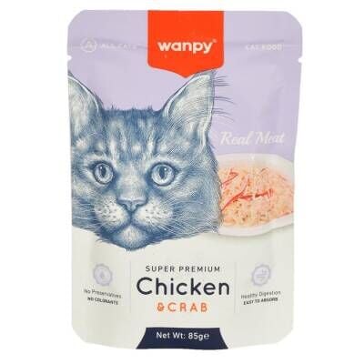 Wanpy Tavuklu Yengeçli Yaş Kedi Maması 85 gr
