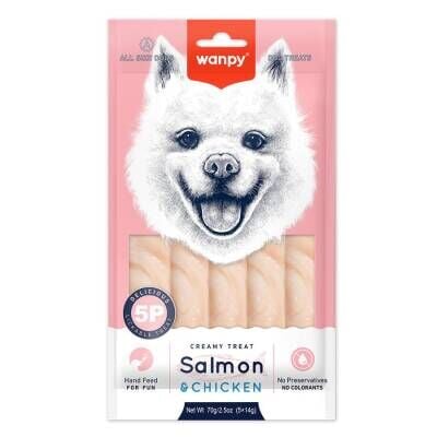 Wanpy Somonlu Tavuklu Krema Köpek Ödülü 5 X 14 gr