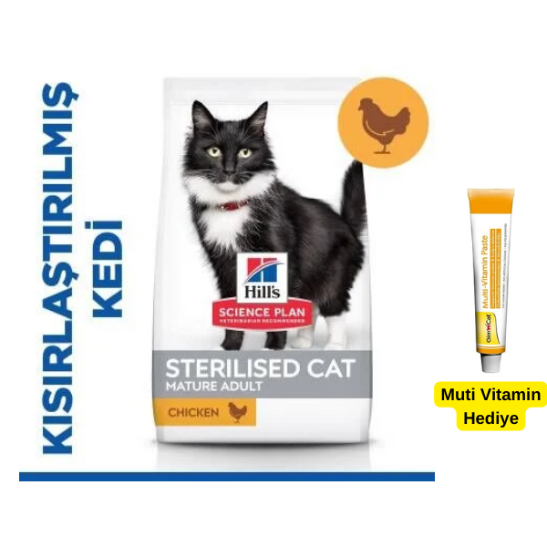 Hill's SCIENCE PLAN Kısırlaştırılmış +7 Yaşlı Tavuklu Kedi Maması 1,5 kg