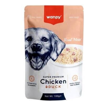 Wanpy Pouch Tavuk ve Ördekli Yetişkin Köpek Konservesi 100 Gr
