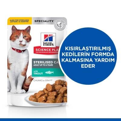 Hill's SCIENCE PLAN Kısırlaştırılmış Alabalıklı Kedi Pouch 85 gr