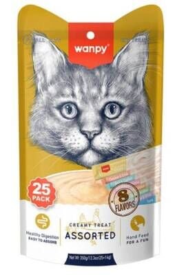 Wanpy Kedi Ödül Çubuğu Sıvı Karışık Paket 25 Adet X 14 gr