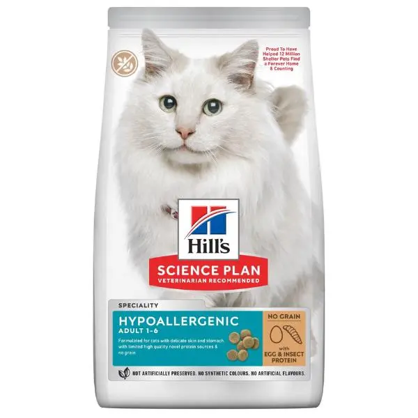 Hills Hypoallergenic Adult Yumurta ve Böcek Proteinli Yetişkin Kedi Maması 1.5 Kg