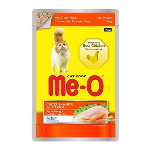 Me-O Tavuk Pirinç ve Havuçlu Yaş Kedi Maması 80gr