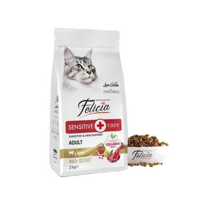 Felicia Yetişkin Kuzu Etli Az Tahıllı HypoAllergenic Kedi Maması 2 kg