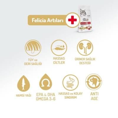 Felicia Yetişkin Kuzu Etli Az Tahıllı HypoAllergenic Kedi Maması 2 kg