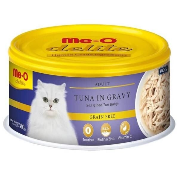 Me-O Delite Ton Balığı ve Gravy Soslu Kedi Konservesi 80gr