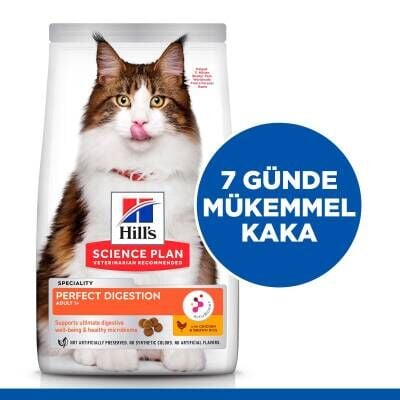 Hill's SCIENCE PLAN Mükemmel Sindirim +1 Yetişkin Tavuklu ve Kahverengi Pirinçli Kedi Maması 1,5 kg