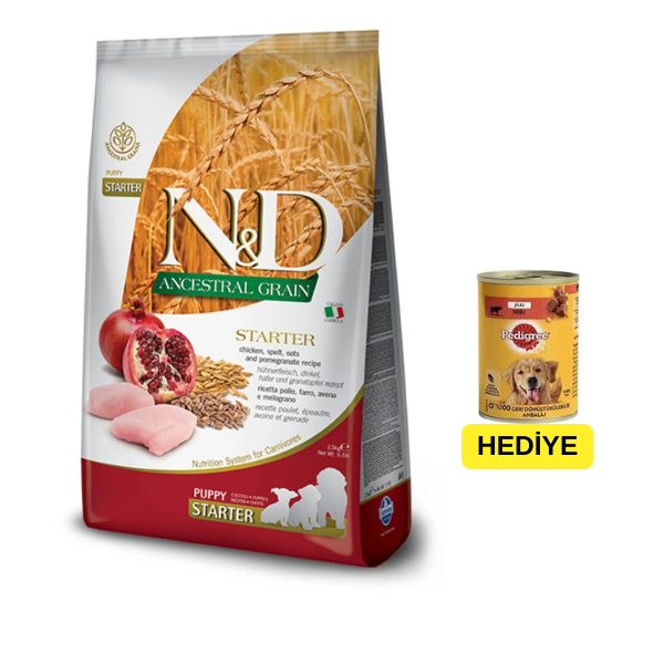 N&D Az Tahıllı Tavuk & Nar Puppy Starter Köpek Maması - 2.5 Kg