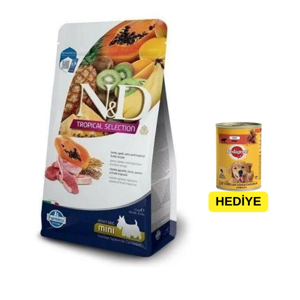 N&D Tropical Selection Kuzu Etli ve Tropikal Meyveli Mini Irk Yetişkin Köpek Maması 1,5kg