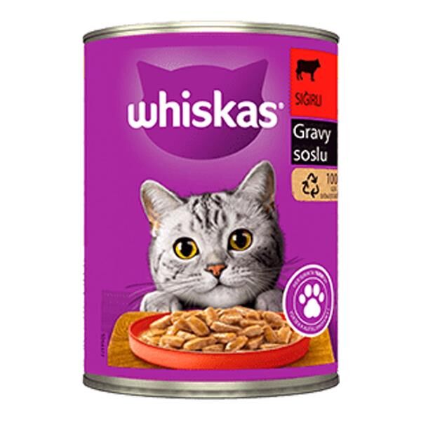 Whiskas Sos İçinde Sığır Etli Yetişkin Kedi Konservesi 400gr