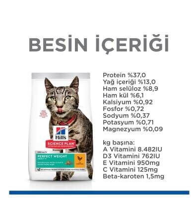 Hill's SCIENCE PLAN İdeal Kilo Yetişkin Tavuklu Kedi Maması 2,5 kg