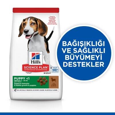 Hill's SCIENCE PLAN Orta Irk Kuzulu ve Pirinçli Yavru Köpek Maması 12 kg + 2 kg