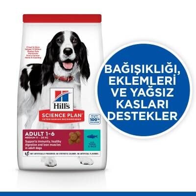 Hill's SCIENCE PLAN Yetişkin Orta Irk Ton Balıklı ve Pirinçli Köpek Maması 2,5 kg