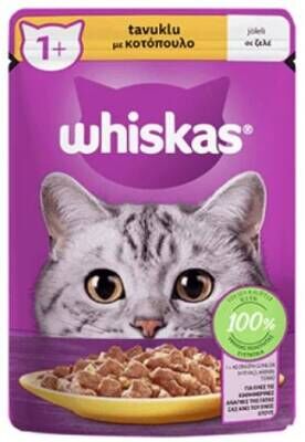 Whiskas Pouch Pure Delight Jöle İçinde Tavuklu Yetişkin Kedi Konservesi 85 gr