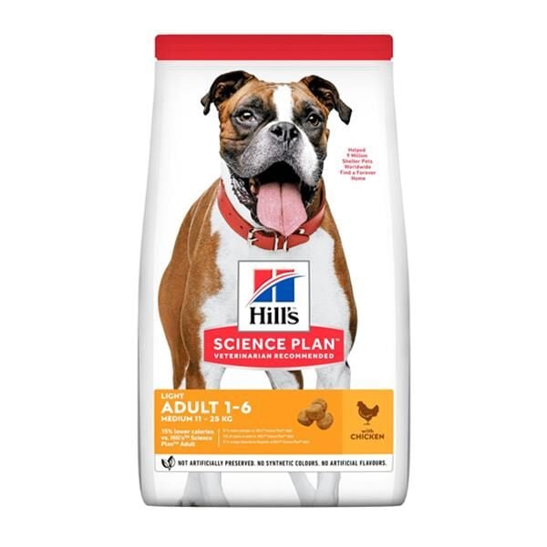 Hills Light Medium Adult Tavuklu Yetişkin Köpek Maması 2,5Kg