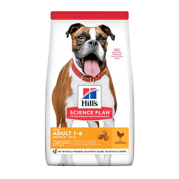 Hills Light Medium Adult Tavuklu Yetişkin Köpek Maması 2,5Kg