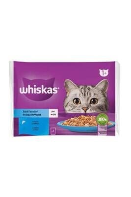Whiskas Balık Favorileri Somonlu ve Ton Balıklı Kedi Yaş Mama 340 gr (4 X 85 gr)