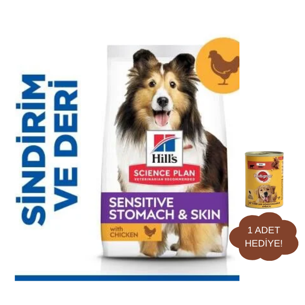 Hill's SCIENCE PLAN Hassas Deri & Mide Yetişkin Orta Irk Tavuklu Köpek Maması 2,5 kg