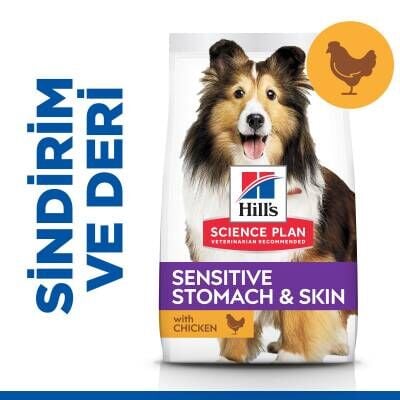 Hill's SCIENCE PLAN Hassas Deri & Mide Yetişkin Orta Irk Tavuklu Köpek Maması 2,5 kg