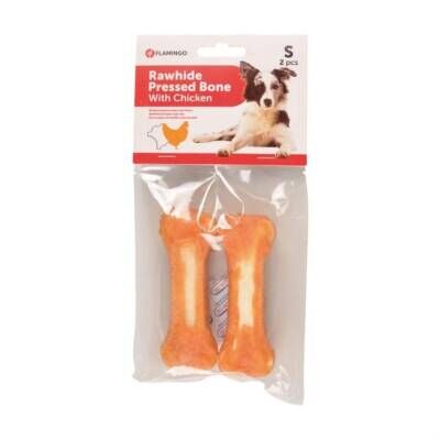 Flamingo Rhide Tavuk Sargılı Kemik Köpek Ödül Maması 2'li 10 Cm 120 Gr