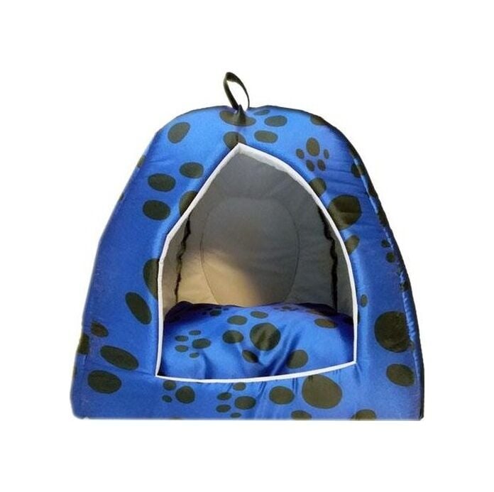 Bio Sand Biosand Pati Desenli Eskimo Kedi Köpek Yatağı Mavi