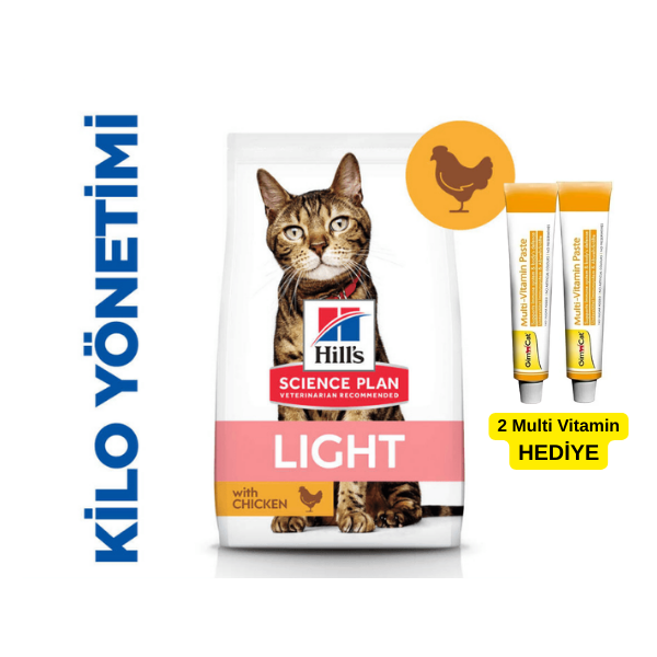 Hills Light Adult Tavuklu Yetişkin Kedi Maması 3 Kg