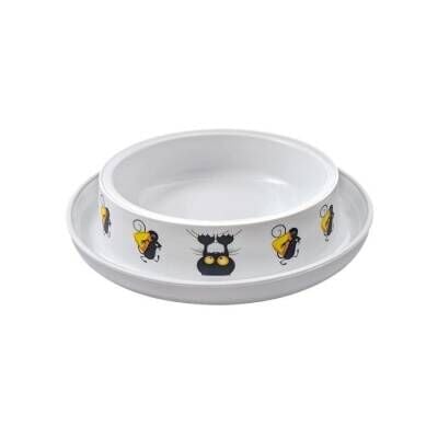 Moderna Trendy Kedi ve Fare Desenli Kedi Mama Kabı 210 Ml