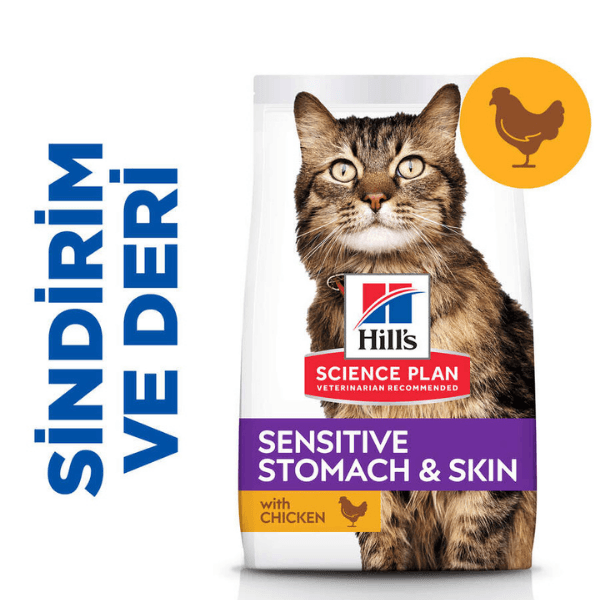 Hills Adult Sensitive Stomach Skin Tavuklu Yetişkin Kedi Maması 1,5Kg