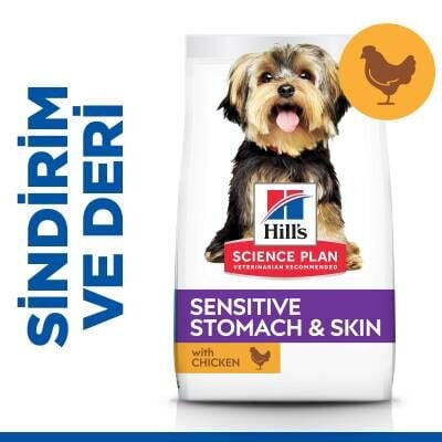 Hill's SCIENCE PLAN Hassas Mide & Deri Yetişkin Küçük ve Mini Irk Tavuklu Köpek Maması 1,5 kg