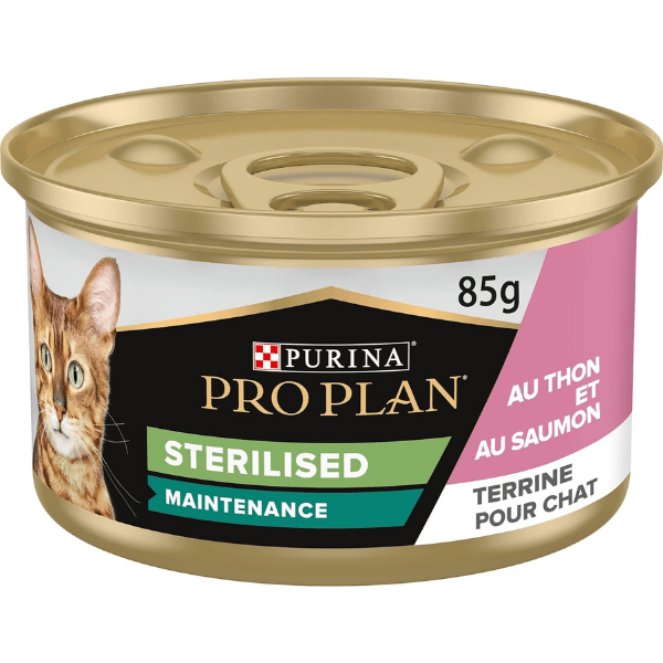 Pro Plan Sterilised Kısırlaştırılmış Ton Balıklı ve Somonlu Yetişkin Kedi Konservesi 85gr