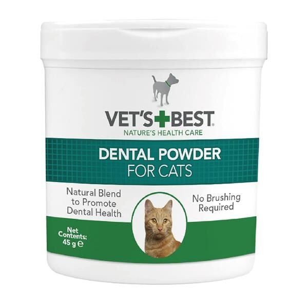 Vet's Best Kediler için Deniz ve Spirulina Yosunu Özlü Plak ve Tartar Önleyici Ağız Bakım Tozu 45gr