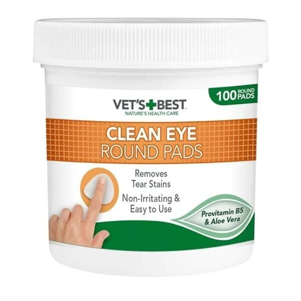 Vet's Best Kedi ve Köpekler için Aloe Vera Özlü Göz Temizleme Pedi 100lü