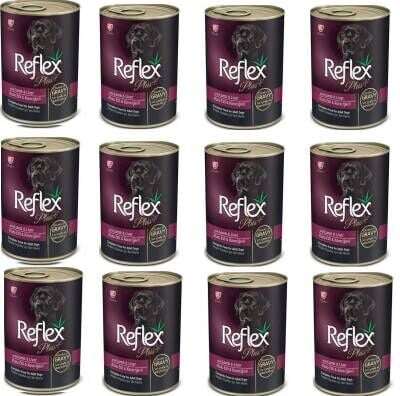 Reflex Plus Gravy Kuzu Etli & Karaciğerli Konserve Yetişkin Köpek Maması 415 gr X 12 Adet