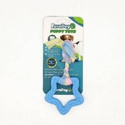 EuroDog Puppy Toys Mavi Yıldız Yavru Köpek Diş Kaşıma Oyuncağı
