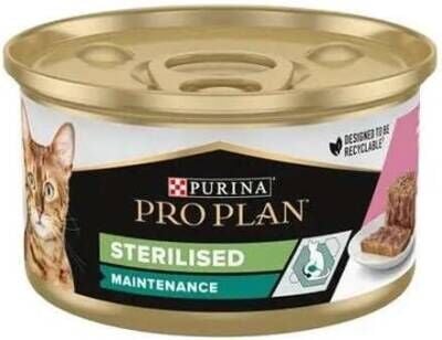 Pro Plan Sterilised Ton Balıklı ve Somonlu Yetişkin Kedi Konservesi 85 gr X 24 Adet
