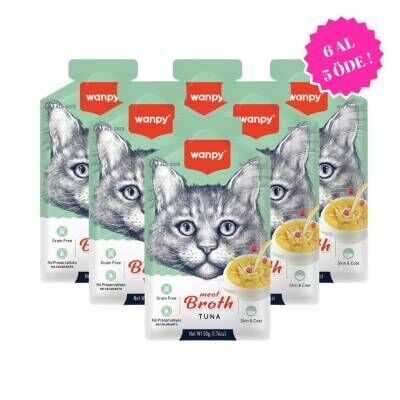 Wanpy Ton Balıklı Kedi Çorbası 50 gr (6 AL 5 ÖDE)