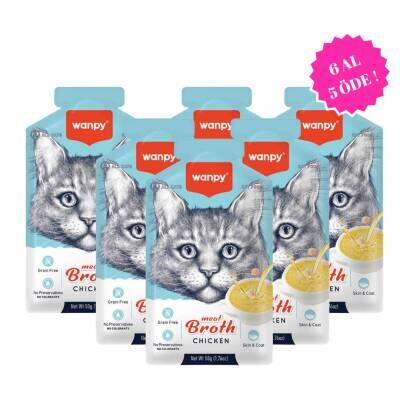 Wanpy Tavuk Etli Kedi Çorbası 50 gr (6 AL 5 ÖDE)