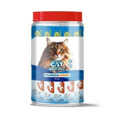 EuroGold Cat Sıvı Kedi Ödülü Somonlu ve Karidesli 30x15 Gr