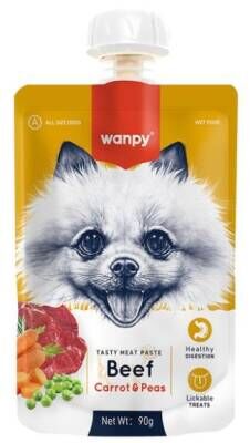 Wanpy Taze Sığır Etli ve Havuçlu Köpek Et Ezmesi 90 gr (4 AL 3 ÖDE)
