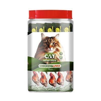 EuroGold Cat Sıvı Kedi Ödülü Tavuklu ve Ciğerli 30x15 Gr