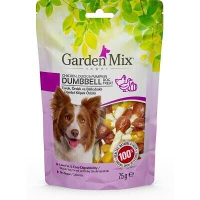 Garden Mix Tavuk Ördek ve Balkabaklı Dambıl Köpek Ödülü 75 gr